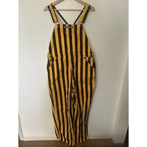 Game Day Bibs Black Gold Yellow Adult Striped Overalls Tailgate Iowa Pittsburgh